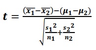 t-score two populations