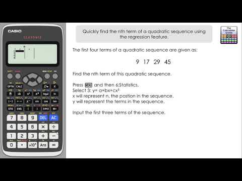 Quickly Find The nth Term Of A Quadratic Sequence Using Statistics Mode Hack - Classwiz Regression