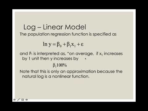 Chapter 7 Log linear and log log models