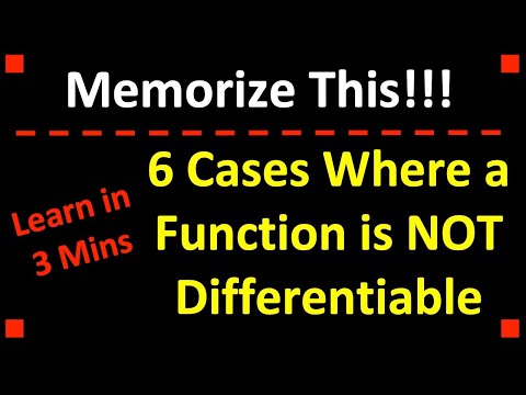 Memorize This! 6 Cases Where the Derivative Does Not Exist in Calculus!