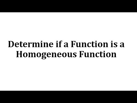 Determine if a Function is a Homogeneous Function