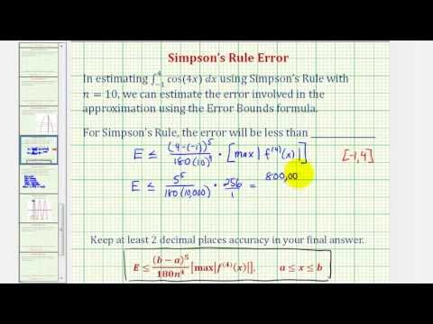 Simpson&#039;s Rule Error - Numerical Integration Approximation