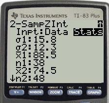 ti 84 online calculator two population confidence interval