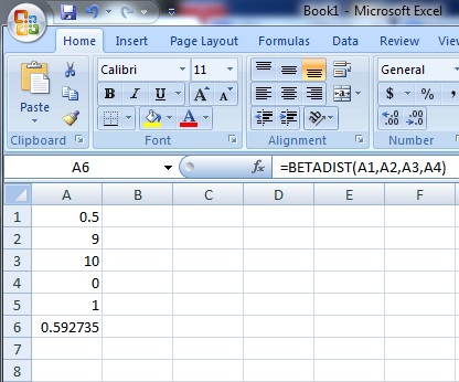 Excel Beta Distribution