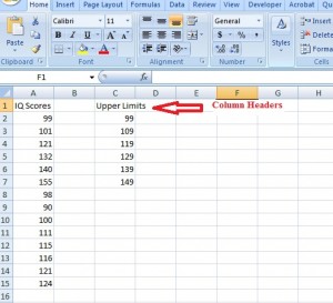 Frequency distribution table in Excel.