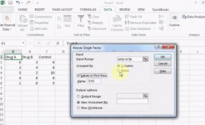 how to run anova in excel