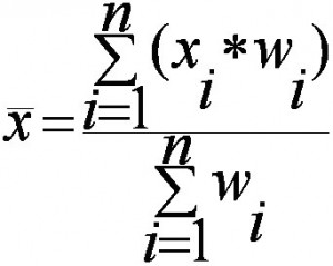 weighted mean formula
