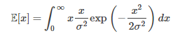 Rayleigh expected value