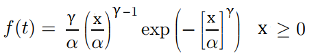 Two parameter Weibull formula