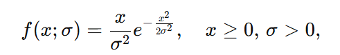 rayleigh dist pdf