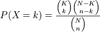 hypergeometric distribution formula