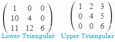 upper-diagonal matrix