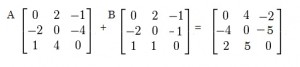 Adding two skew symmetric matrices together.