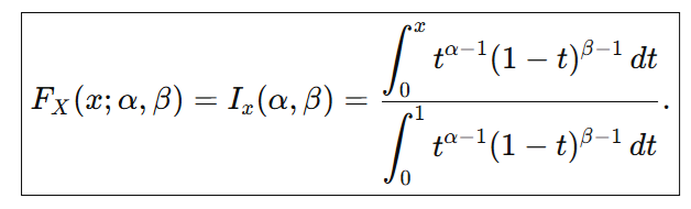 beta distribution cdf