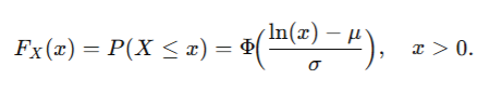 cdf 2 param lognormal distribution
