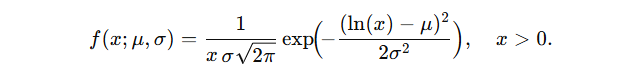 lognormal pdf
