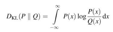 Kullback–Leibler KL Divergence - continuous probability distributions formula