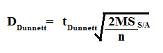 dunnett's test formula