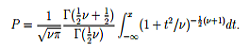 The formula for the inverse T-distribution