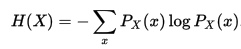 Uncertainty Coefficient - entropy H(X) calculation
