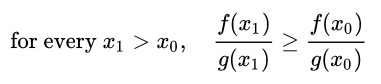 Monotone Likelihood Ratio property formula