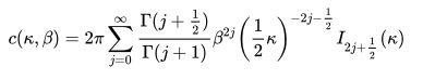 Kent Distribution - equation where Iv(κ) represents what is called the modified Bessel function