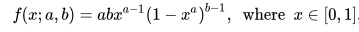 Kumaraswamy Distribution - probability distribution function