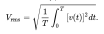 Quadratic Mean / Root Mean Square - RMS voltage for an arbitrary, periodic AC waveform formula