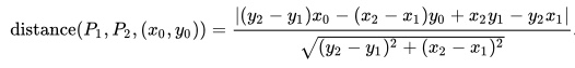 distance from a point to a line