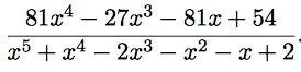 Example Proper Rational Function