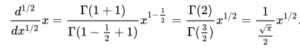 fractional calculus half derivative