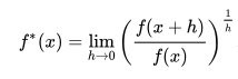 geometric derivative (multiplicative derivative)