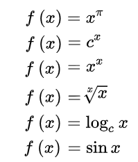 examples of transcendental functions