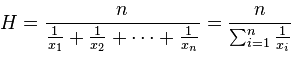 harmonic mean formula