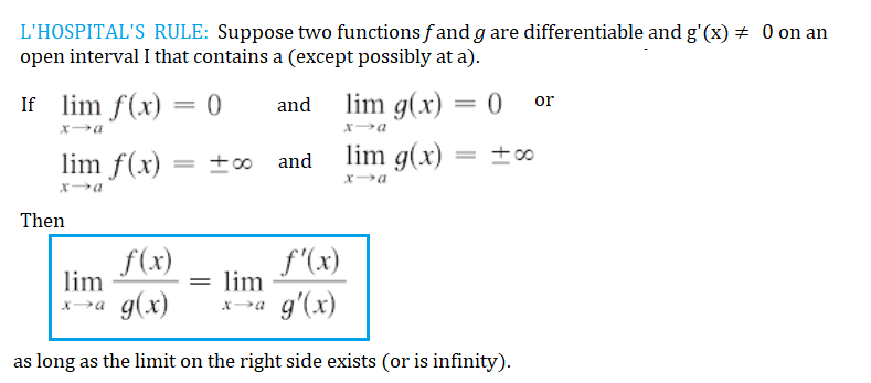 rule for indeterminate limits