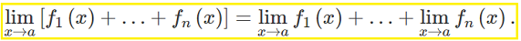 limit law extended sum rule