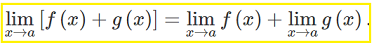 sum of functions limit rule