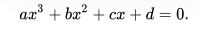 cubic equation