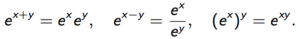 properties of natural exponential functions