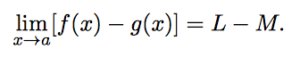 limit of sum & difference. : difference law