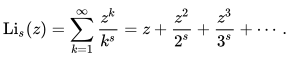 polylogarithm function