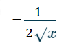 derivative of square root of x