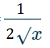 derivative of radical x