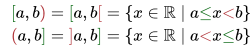 half closed interval