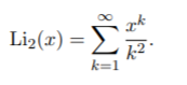 dilogarithm function