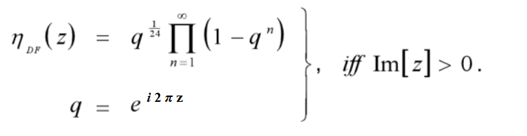 dedekind eta function