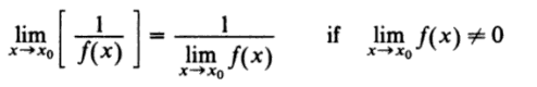 reciprocal rule for limits