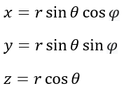 spherical to cartesian coordinates