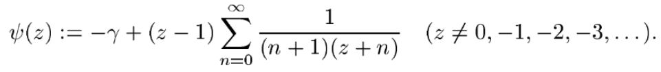 series representation of the psi function