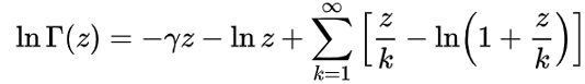 log gamma function formula